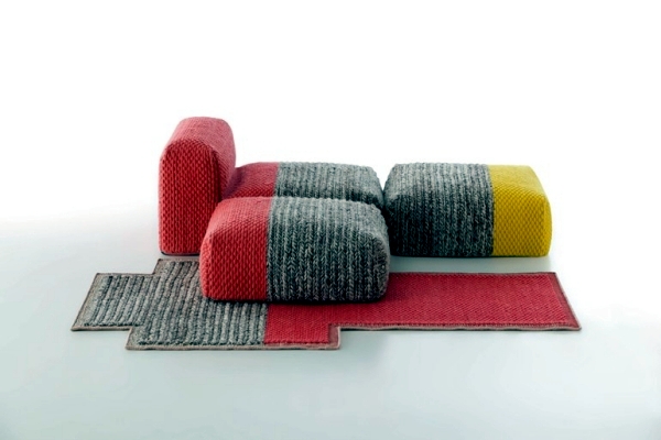 Knitted modular furniture Gan convey a homely atmosphere