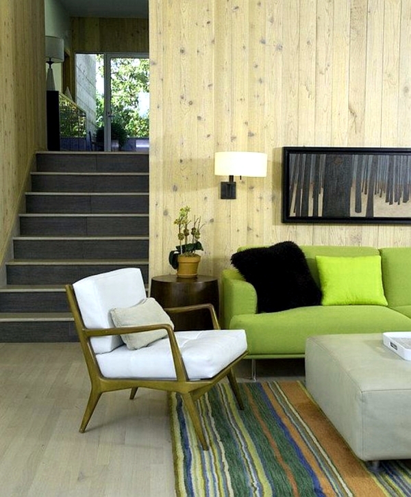 Let the wood wall paneling in naturally and modern look