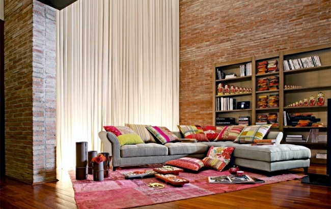 Living room furniture combine - exquisite color and style mix
