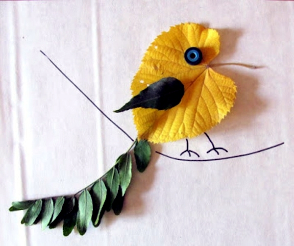 Make animal figures made of autumn leaves themselves - crafting with children