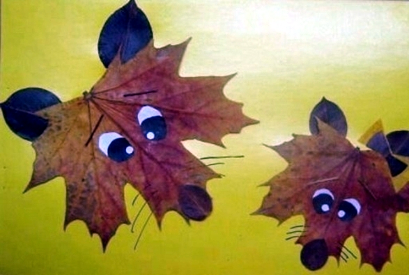 Make animal figures made of autumn leaves themselves - crafting with children