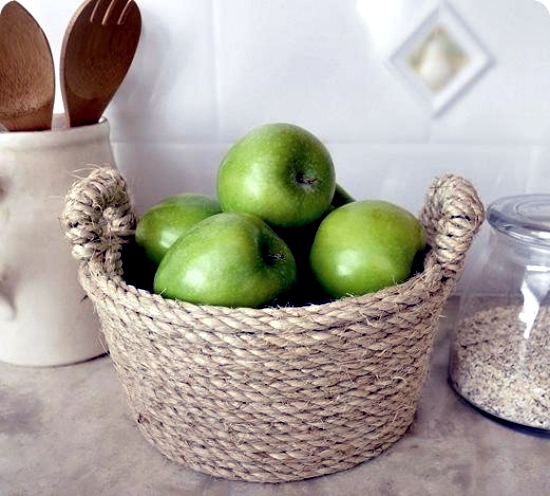 Make of sisal rope bowl - craft ideas for making your own