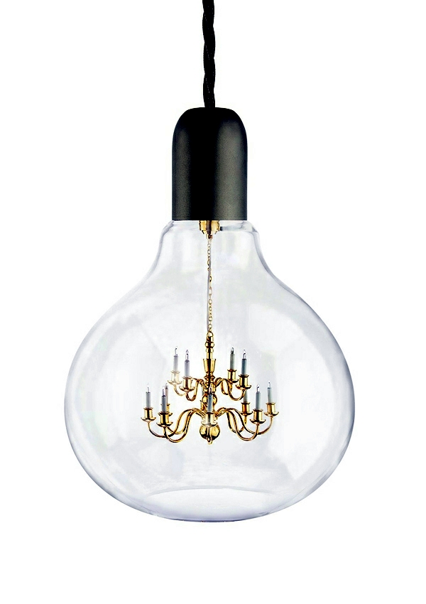 Mini crystal chandelier in a light bulb - the Edison lamp