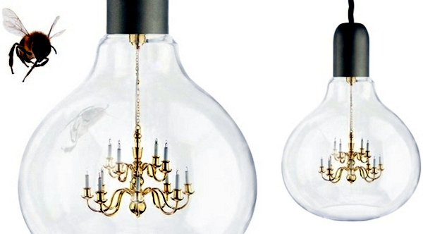 Mini crystal chandelier in a light bulb - the Edison lamp