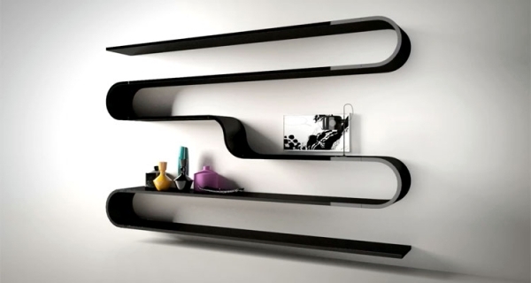 Minimalist Wall Shelf Design Wave by Novamobili