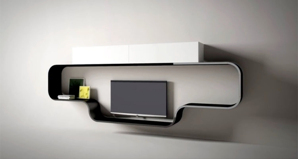 Minimalist Wall Shelf Design Wave by Novamobili
