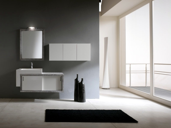 Mirror cabinet in the bathroom - designs for minimalist interior
