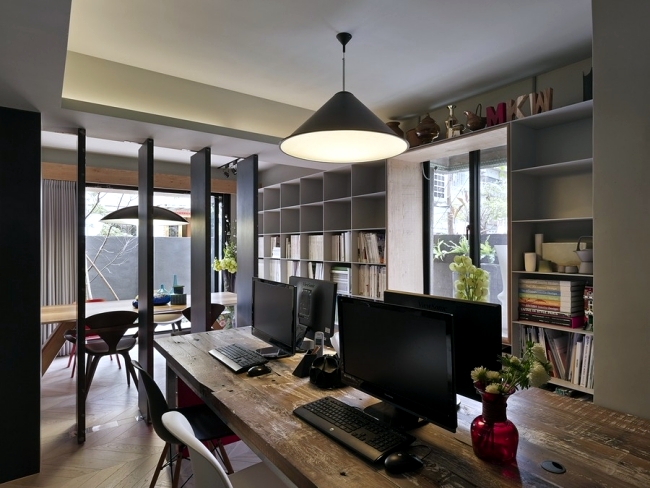 Modern office interior comfortable apartment on the day will be in the evening