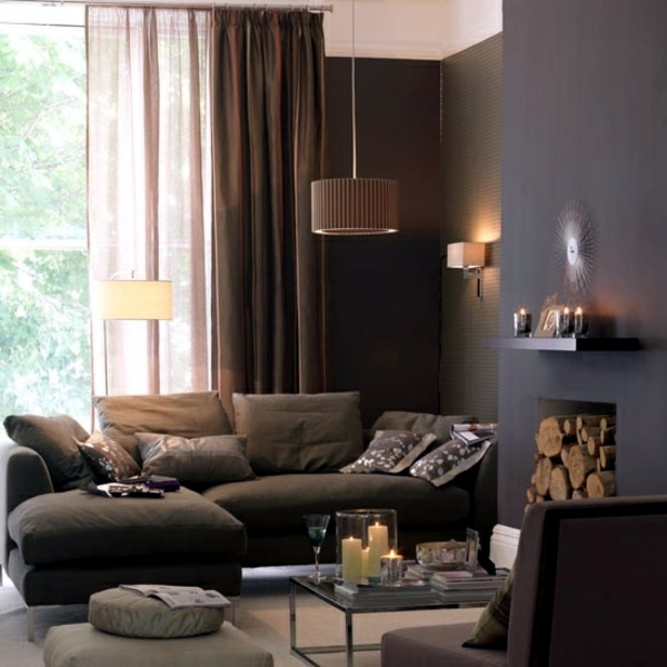 Natural color earth colors - in brown living room
