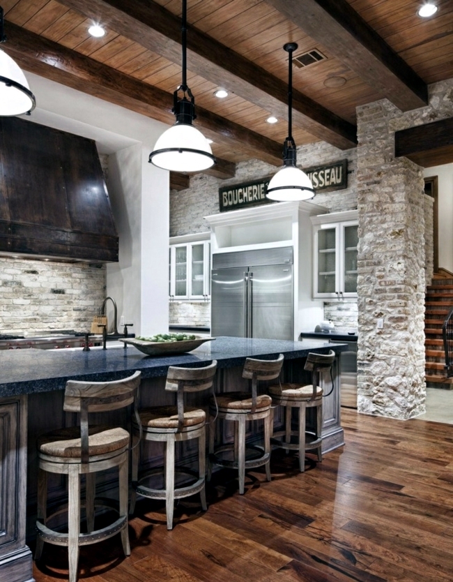 Natural stone in the kitchen - stone look for creative wall design