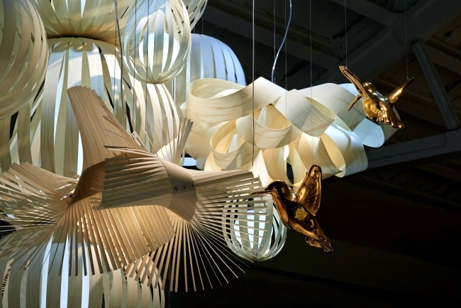 Opulent chandeliers design with bird motifs from LZF Lamps