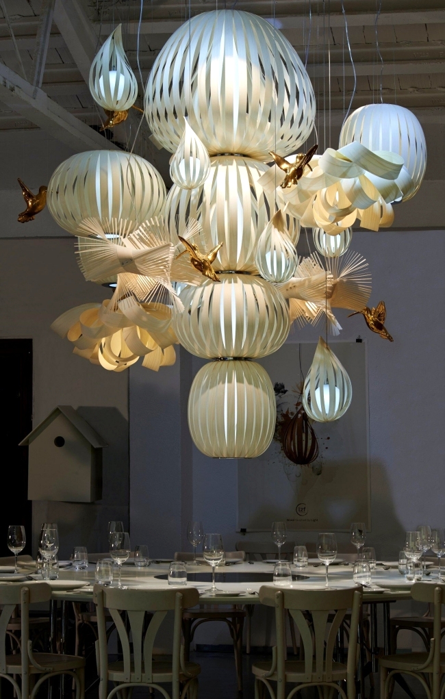 Opulent chandeliers design with bird motifs from LZF Lamps