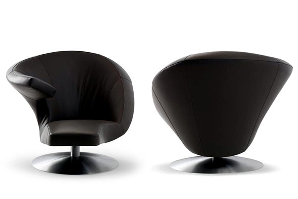 Parabolic innovative design armchair by Stefan Heiliger for Leolux