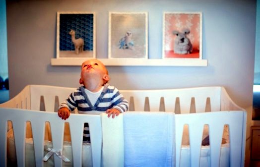Precious baby room interiors for triplets provides style and elegance