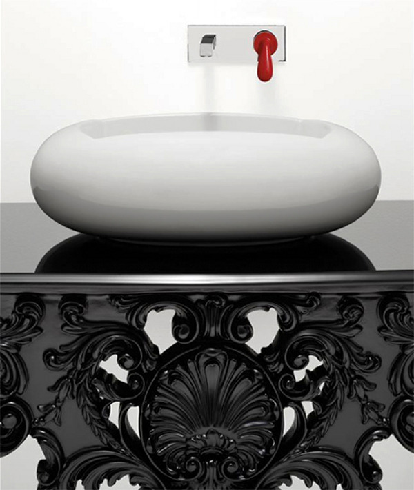 Rich ornament bathroom furniture in antique look for your modern bathroom