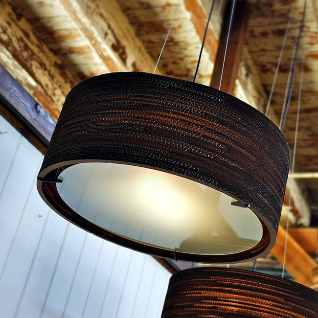 Scraplight designer hanging lamps made of recycled corrugated cardboard from Gray Pants