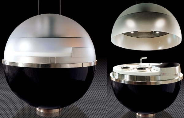 Sheer spherical mini-kitchen offers new freedom of movement