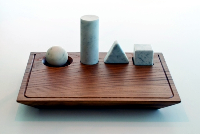 Simple designer kitchen utensils set made of marble Studio Lievito