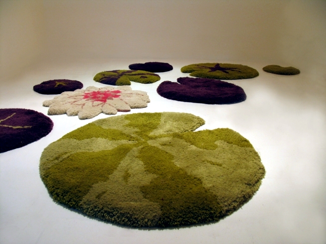 Speckled wool carpets in playful look by Alexandra Kehayoglou