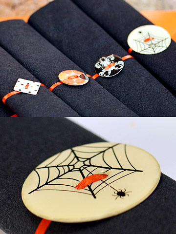Table decoration for Halloween Party - Creepy ideas in black and orange