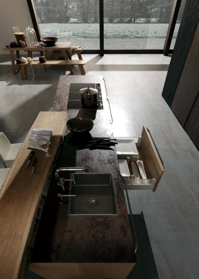 The Cult and Neos kitchen designs with wooden elements of Rational
