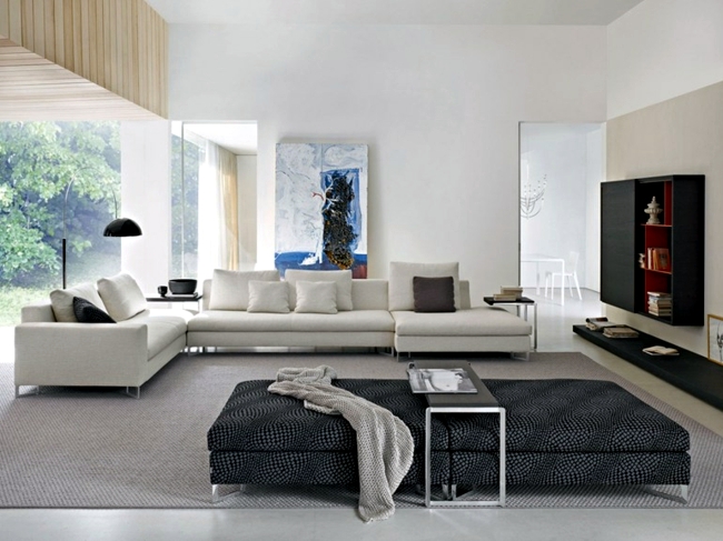 The matching sofa design ensures comfort in the living room
