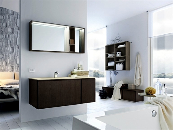 The modern bathroom mirror cabinet provides more storage than