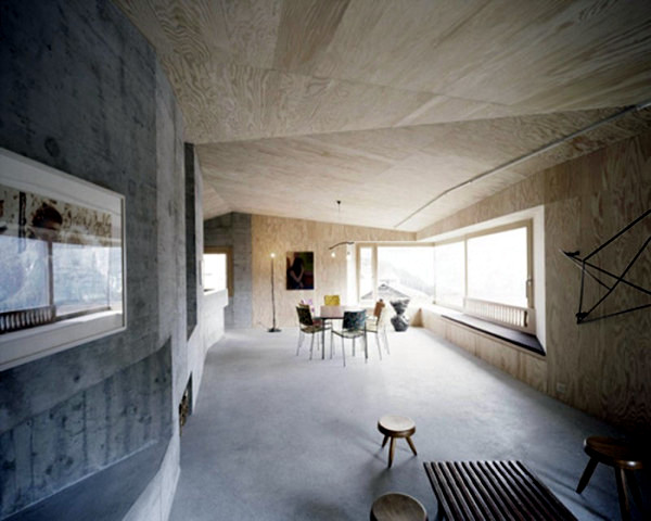 The rugged beauty of concrete - concrete wall and concrete furniture