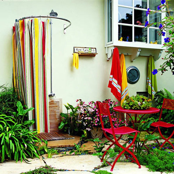 The shower for the garden - Solar, like waterfall and with privacy