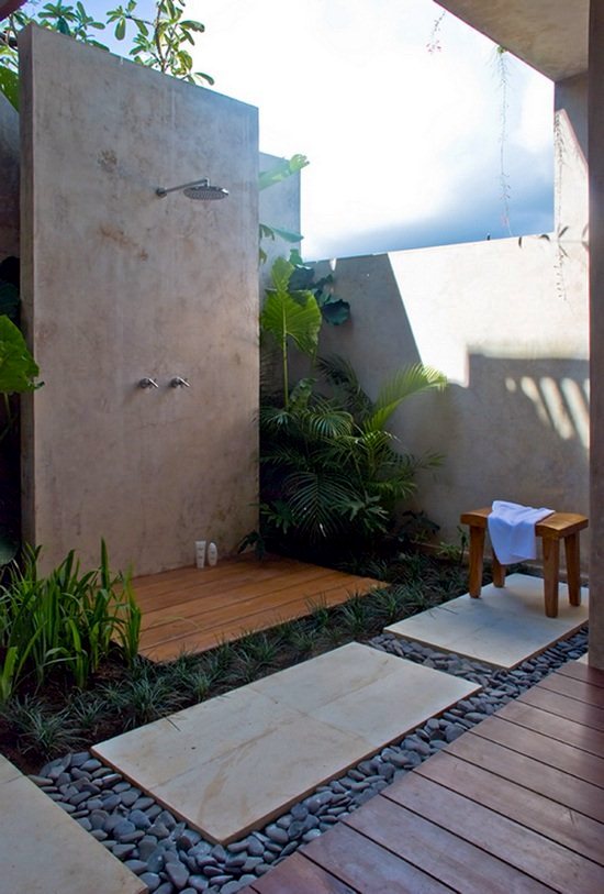 The shower for the garden - Solar, like waterfall and with privacy