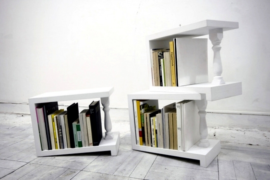 Unconventional Bookcase Designs serve as an accent in the interior