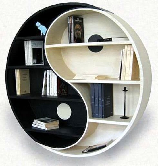 Unconventional Bookcase Designs serve as an accent in the interior
