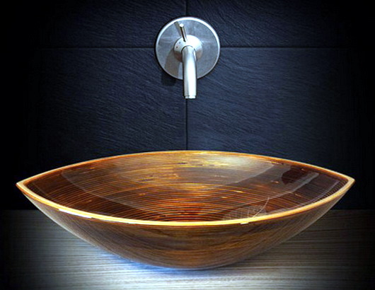 Unique sink designs in wood with elegant rounded shapes