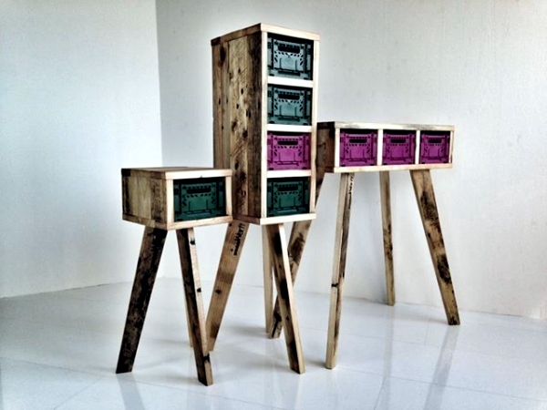 Used Euro pallets recycle - Modern furniture from wood pallet