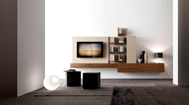 Wall Shelf Designs by Presotto for the modern living room interior