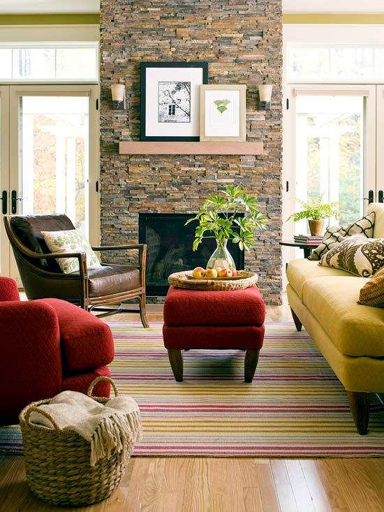 Warm colors for fun-loving harmonious interior color combinations