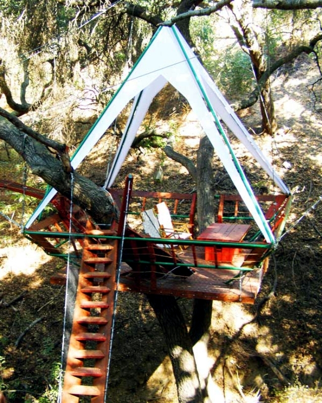 Wood tree house build - places of relaxation of O2 Treehouse