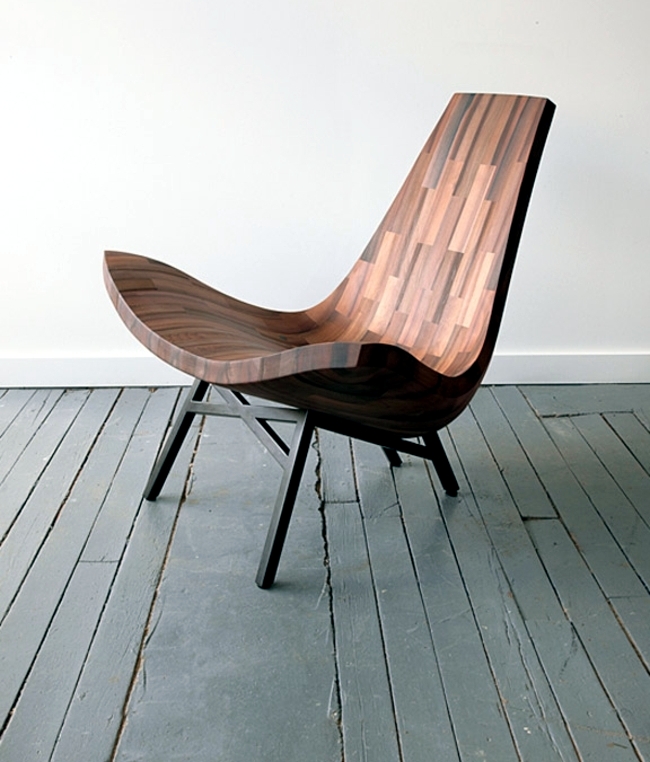Wooden chair sculptural design pays historic building recognition